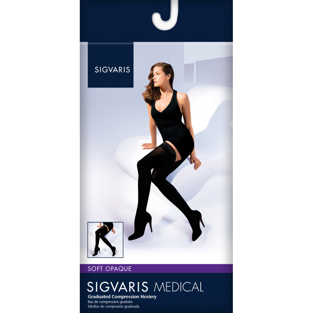 Soft Opaque, Thigh High Compression Stockings, Closed Toe